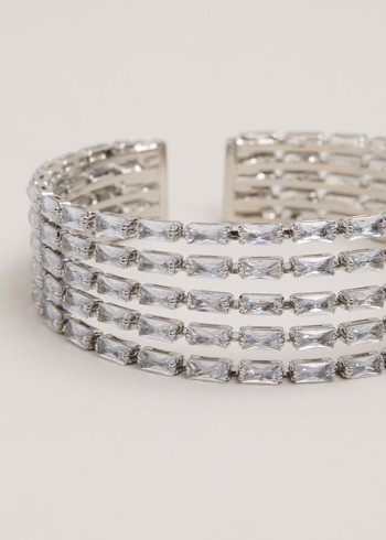 Phase Eight Silver Sparkle Cuff Jewellery Silver Canada | CLUVGX-392